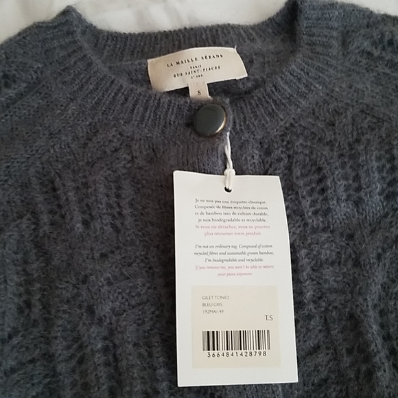 NWT Sezane Tonio Blue Grey Small - Picture 3 of 8